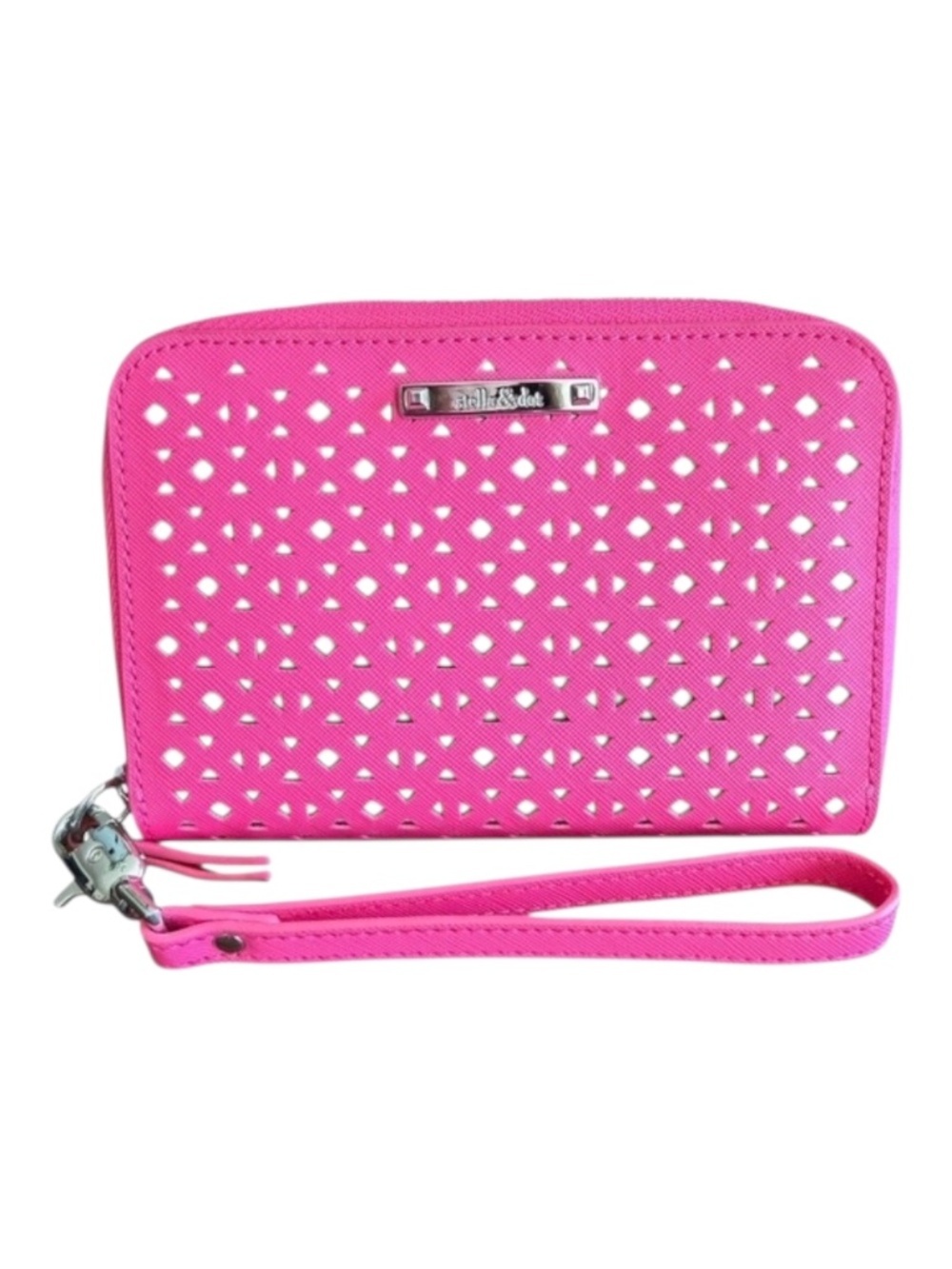 Stella & Dot Chelsea Perforated Wristlet, Bright Pink, Like New